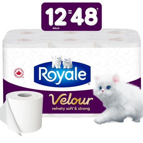 Royale Velour Toilet Paper, 12 equal 48 Rolls, 284 Sheets Per Roll, 284 tissues / roll, 2-ply