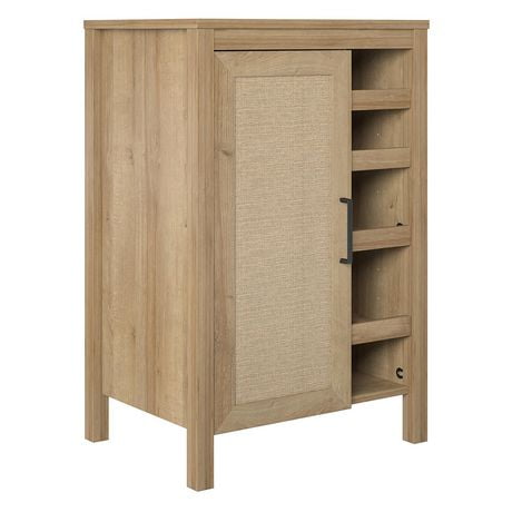 Wimberly Bar Cabinet, Natural with Rattan