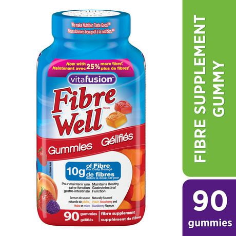 Vitafusion Fibre Well Fibre Supplement Gummies, 90 Gummies, natural flavour