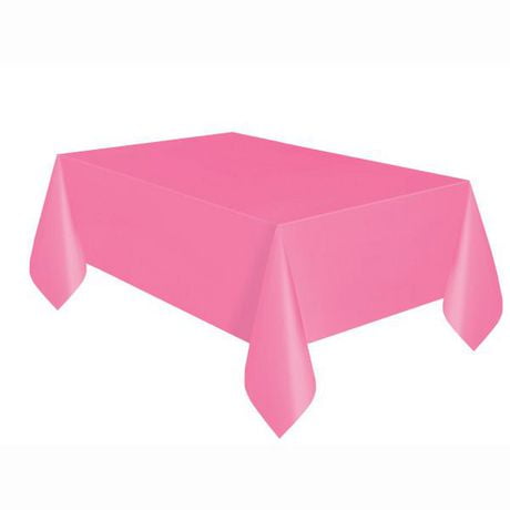 Hot Pink Rectangular Plastic Table Cover, 54" x 108", 1ct, 54" x 108"