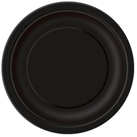 Assiettes à dîner rondes noires de 9 po, 20 ct 20 carats, diamètre : 9"