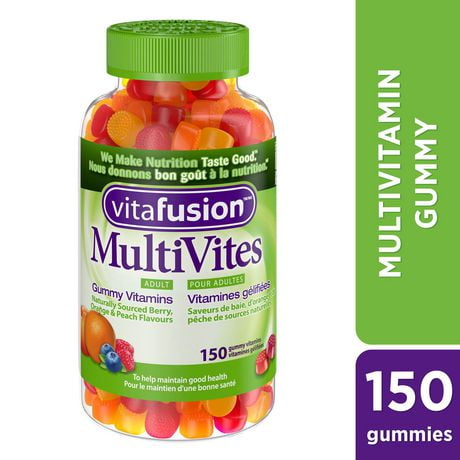 Vitamines gélifiées Vitafusion MultiVites pour adultes 150 gélifiés, saveur naturelle