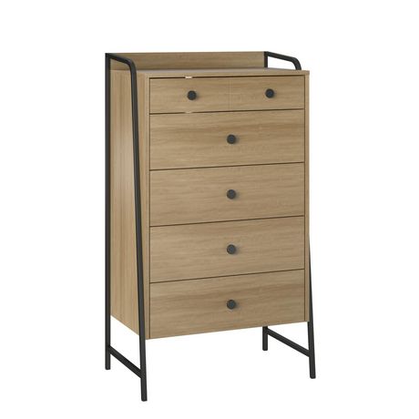 Novogratz Bushwick Tall 5 Drawer Dresser, Natural | Walmart Canada