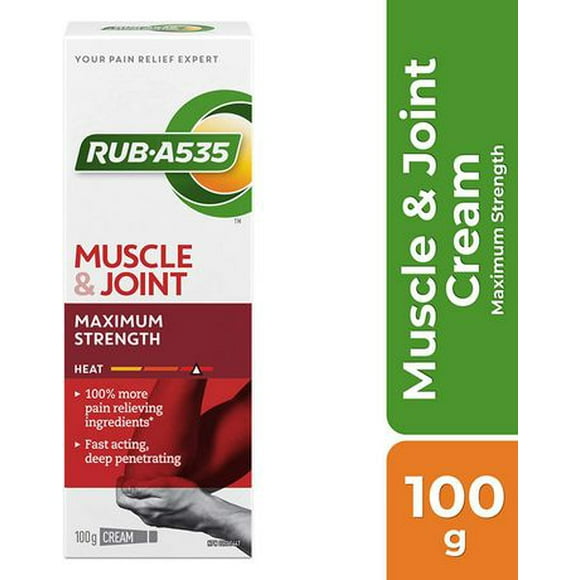 RUB A535 Muscle & Joint Pain Relief Heat Cream, Maximum Strength, 100g Cream
