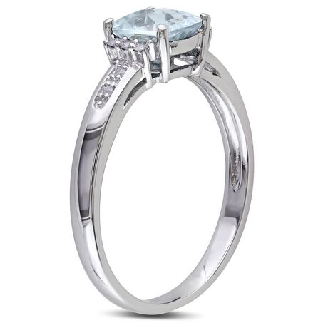 Tangelo 4/5 Carat T.G.W Aquamarine and Diamond-Accent Sterling Silver ...