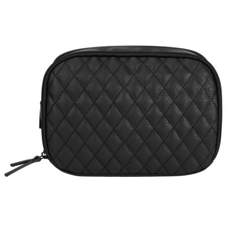 Equate Beauty cosmetic bag - Quilted Triangle Upright Double Zip Case, Beauty routine ready