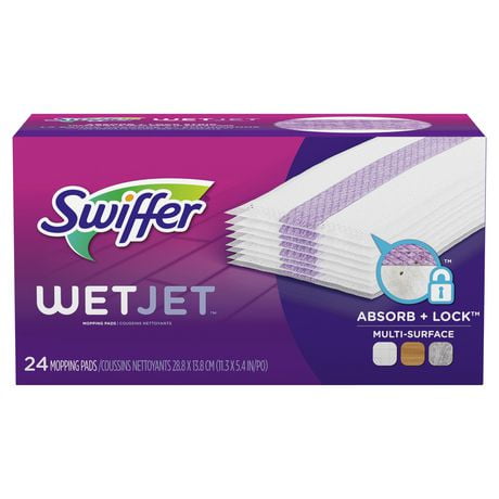 Swiffer WetJet Spray Mop Multi-Surface Floor Cleaner Pad Refill, 24 Count