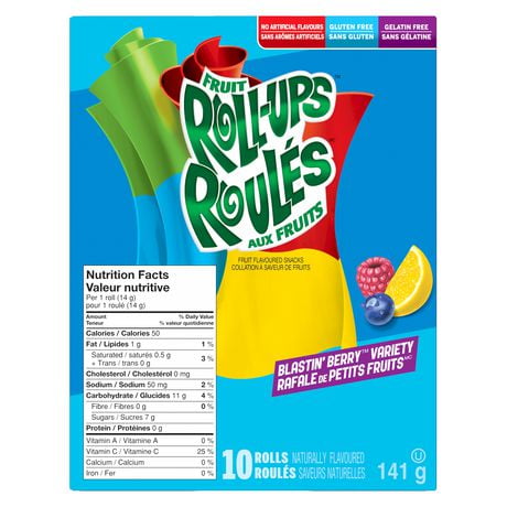 Betty Crocker Fruit Roll-Ups Blastin' Berry Variety Fruit Flavoured ...