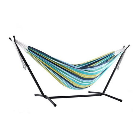 Vivere Cotton Double Hammock with 9' Stand