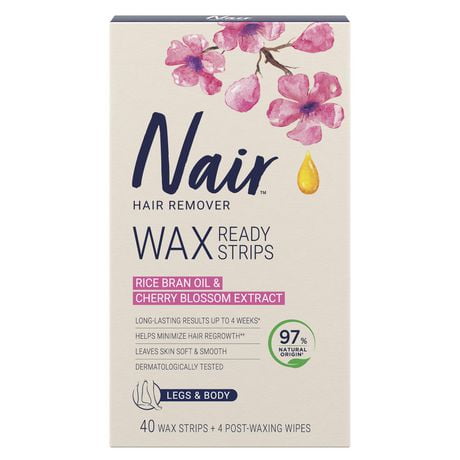 Nair Wax Ready Strips Legs And Body Hair Remover, 40 Strips