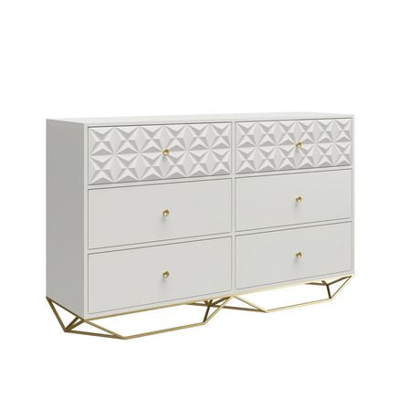 CosmoLiving by Cosmopolitan Blair 6 Drawer Dresser, White