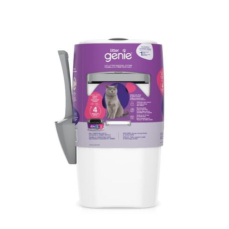 Litter Genie Cat Litter Disposal System, Standard Pail, White, Litter Genie offers an easy solution to dispose of your cat litter, keeping your home smelling fresh and clean.