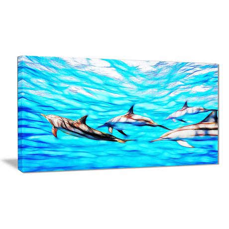 Design Art Family Of Dolphins Canvas Wall Art Walmart Canada