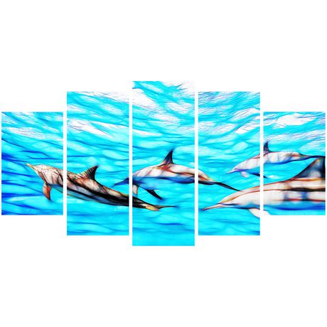 smart wall art dolphin on canvas