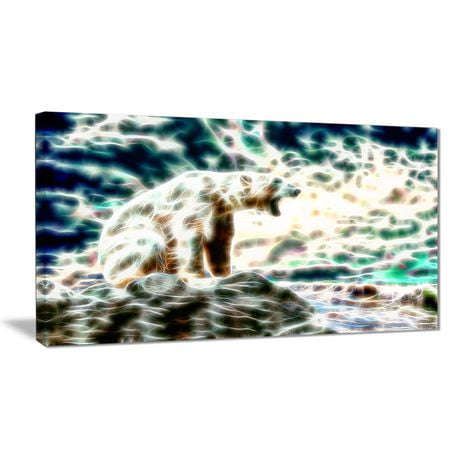 Design Art Roar of The Polar Bear Animal Canvas Wall Art | Walmart Canada