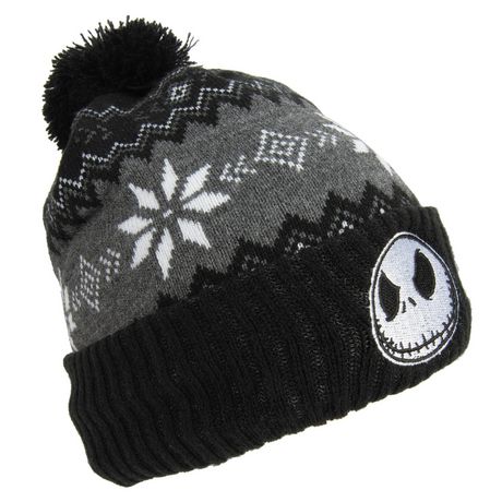 The Nightmare Before Christmas Jack Skellington Fair Isle Knit Hat Black
