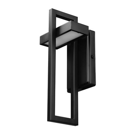 12W LED Integrated Matte Black Outdoor Wall Sconce