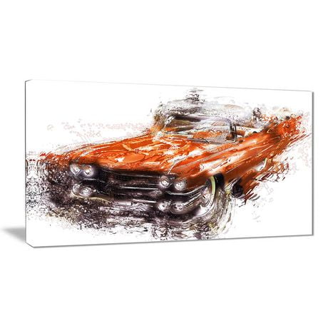 Design Art Orange Classic Car Canvas Wall Art | Walmart Canada