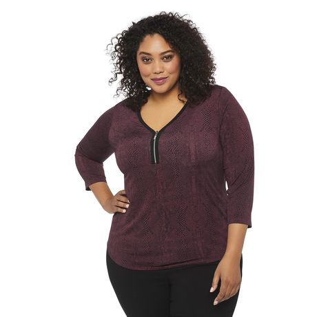 George Plus Women's Zip Front ITY Top - Walmart.ca