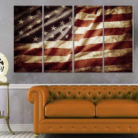 Design Art American Flag Contemporary Canvas Art Print | Walmart Canada