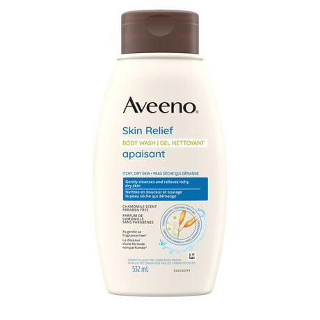 Aveeno Skin Relief Body Wash with Chamomile Scent, Dry Skin, Oat Oil, Oat Extract, Oat Flour, Skin Cleanser, Sensitive Skin, 532 mL