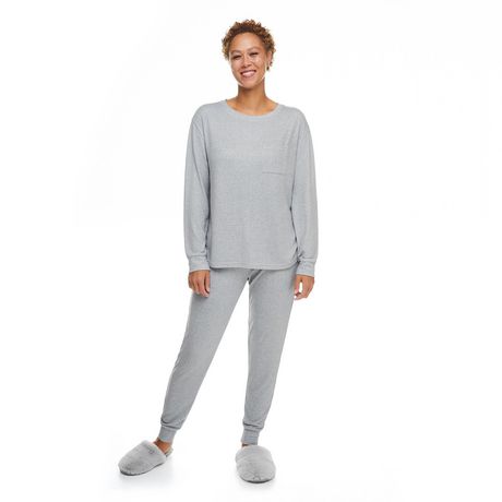 George Women's Hacci Jersey Pajamas 2-Piece Set - Walmart.ca