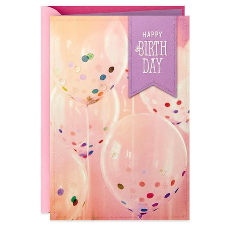 Hallmark Birthday Card, Confetti Balloons