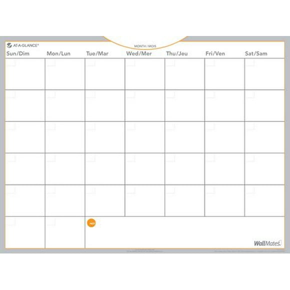 At-a-glance® Wallmates™ self-adhesive dry erase Monthly Calendar, 24 x 18, 24 x 18