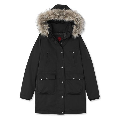 Canadiana Women's Parka Jacket with Faux Fur Trim Hood | Walmart Canada