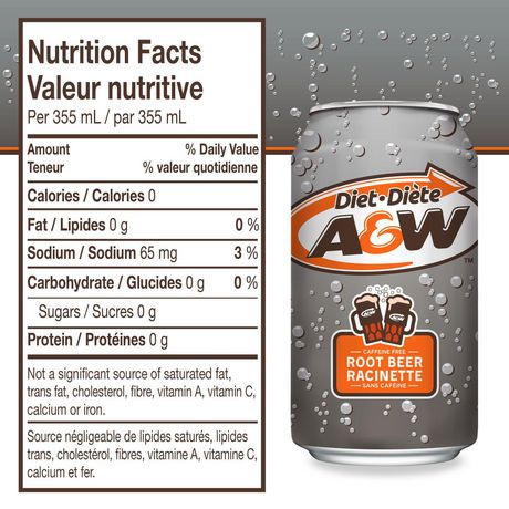 Diet A W Root Beer 355ml Cans 12 Pack Walmart Canada