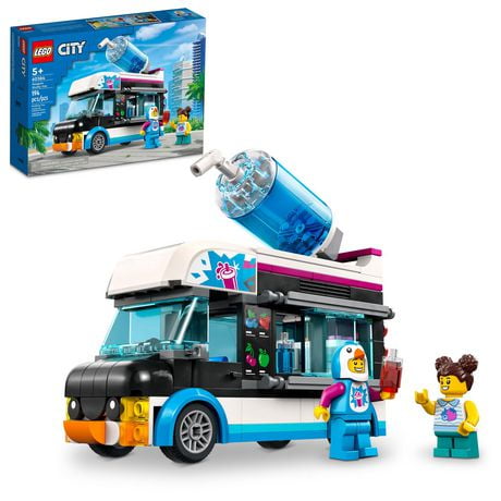 LEGO City Penguin Slushy Van Building Toy, Features a Truck and Costumed Minifigure, Summer Series Set, Great Gift Idea for Boys, Girls and Kids Ages 5 and Up, 60384, Includes 194 Pieces, Ages 5+