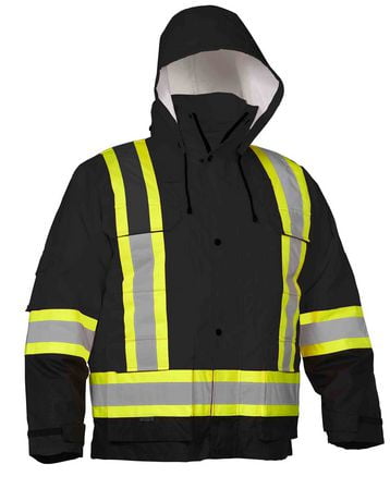 Forcefield 6-in-1 Hi Vis Winter Safety Parka with Removable Bomber ...