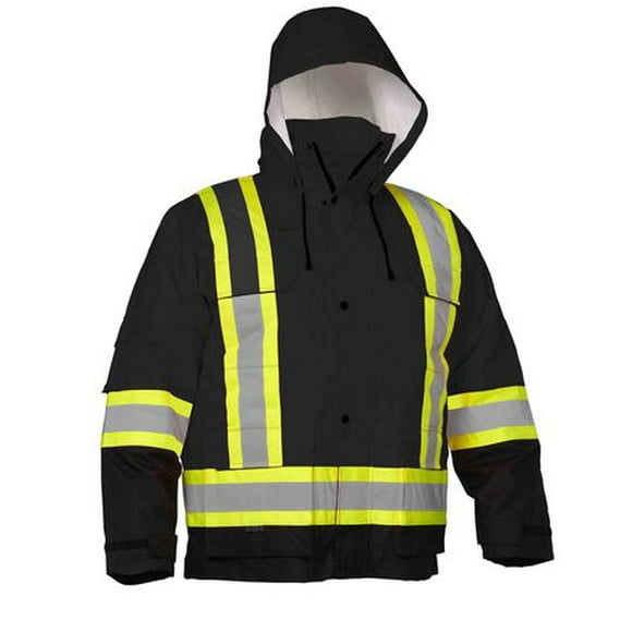 Forcefield 6-in-1 Hi Vis Winter Safety Parka with Removable Bomber Jacket