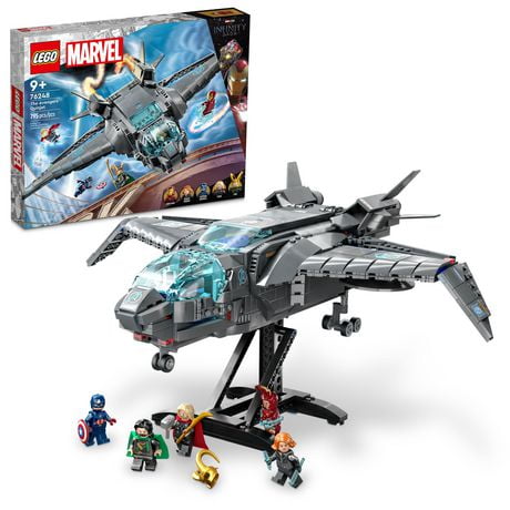 LEGO Marvel The Avengers Quinjet 76248, Spaceship Building Toy Set with Thor, Iron Man, Black Widow, Loki and Captain America Super Heroes Minifigures, Infinity Saga, Includes 795 Pieces, Ages 9+