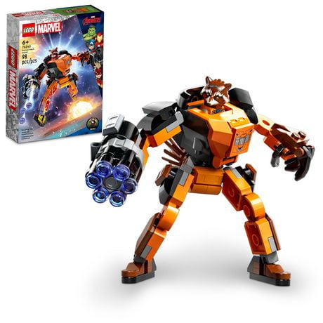 LEGO Super Heroes L’armure robot de Rocket 76243 Ensemble de construction (98 pièces) Comprend 98 pièces, 6+ ans