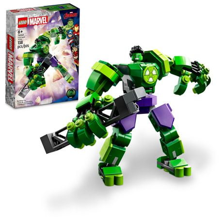 LEGO Marvel Hulk Mech Armor, Posable Marvel Building Toy, Avengers Action Figure for 6 Year Old Boys, Girls and Kids or Marvel Fans of Any Age, 76241, Includes 138 Pieces, Ages 6+