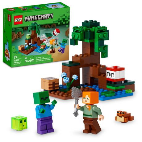 LEGO Minecraft The Swamp Adventure Set 21240, Creative Toy with Crafting Table, Mangrove Tree and Alex Figure, Great Stocking Stuffer for Kids, Includes 65 Pieces, Ages 7+