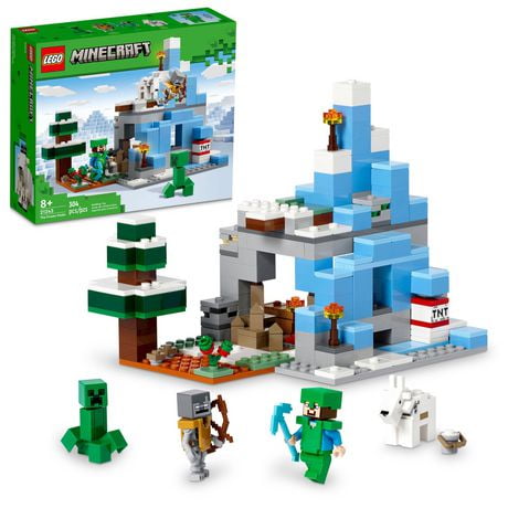 LEGO Minecraft The Frozen Peaks Cave Mountain Set 21243, Includes 304 Pieces, Ages 8+