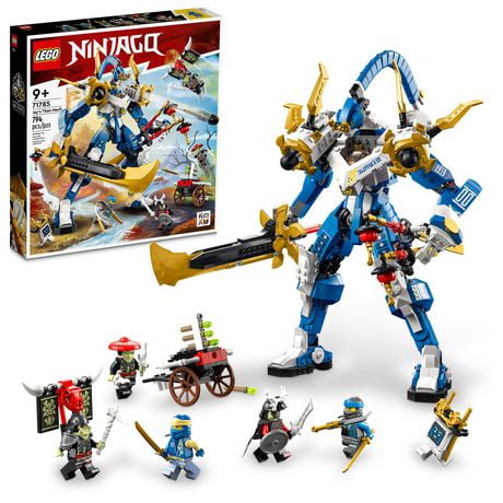 LEGO NINJAGO Jay’s Titan Mech 71785 Ninja Toy for 9 Year Olds, Buildable Action Figure with 5 NINJAGO Minifigures Including Jay and Nya, Includes 794 Pieces, Ages 9+