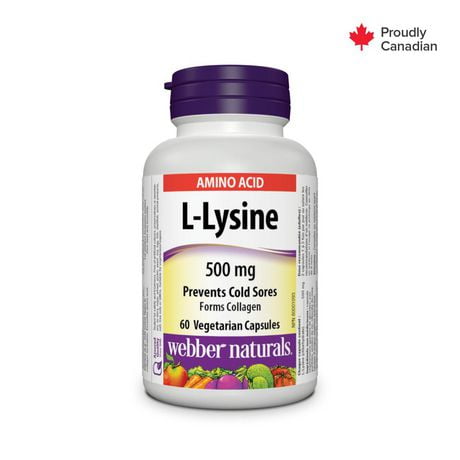 Webber Naturals L-Lysine, 500 mg 60 capsules végétariennes