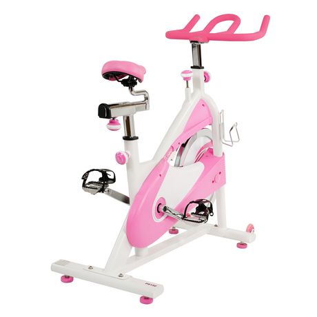 sunny health & fitness pink indoor cycling bike