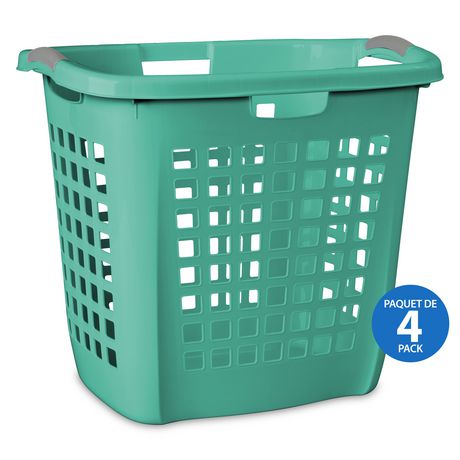 Sterilite Ultra™ 70.5L Easy Carry Hamper- AQUA- 4 Pk | Walmart Canada