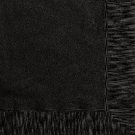 Serviettes de table noires minuit, 20 ct 20 serviettes, 2 plis