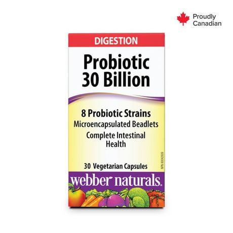 Webber Naturals Probiotiques 30 milliards 8 souches de probiotiques 30 capsules