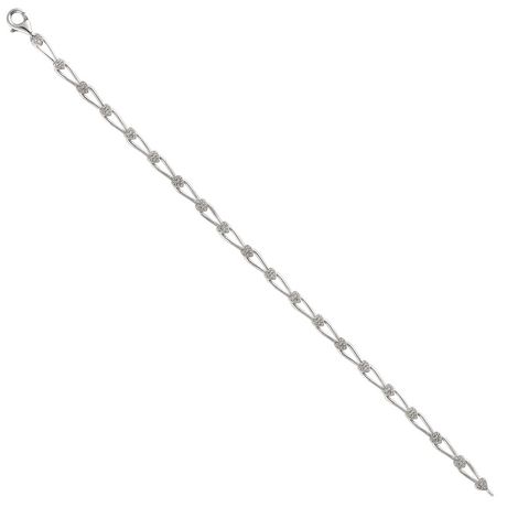 0.05 Ct T.W. Open Heart Diamond Bracelet in Sterling Silver | Walmart ...