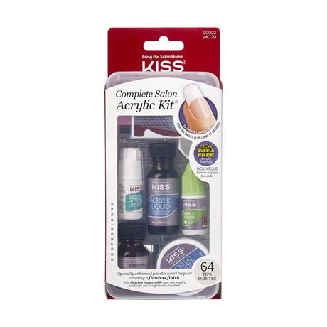 KISS Complete Salon Acrylic Kit - 64 Tips Pointes, Salon-quality perfection.
