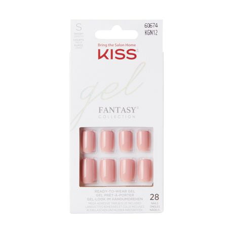 KISS Gel Fantasy - Fake Nails, 28 Count, Short