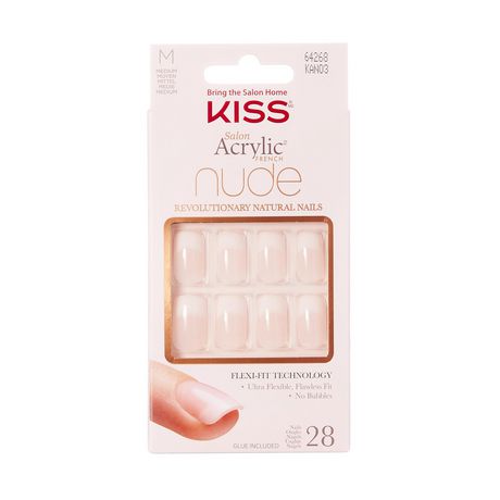 KISS Salon Acrylic - French Nude Cashmere - Fake Nails, 28 Count ...