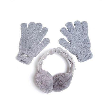 white earmuffs and gloves