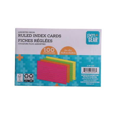 Pen + Gear Neon Ruled Index Cards 4 x 6 In